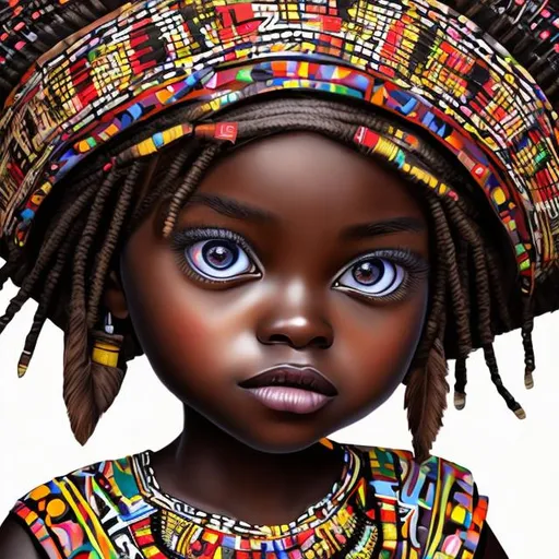 Black beautiful girl with big eyes with zulu tradi...