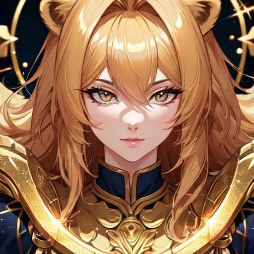 Prompt: Leo  The Lion zodiac as a 
female human, 8k, UHD,  highly detailed, close up