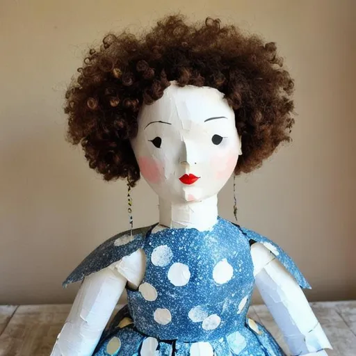 Prompt: Paper Mache Doll