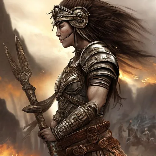 Prompt: female warrior ancient times
