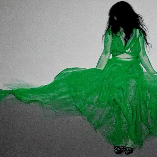Prompt: Make a picture that looks like how a Lorde song sounds, use green