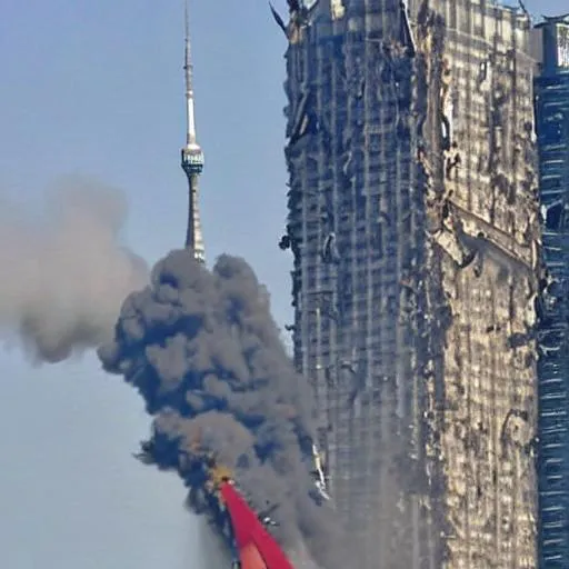 Prompt: Plane crashing into twin towers