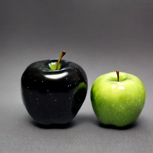 Prompt: Black coloured Apple