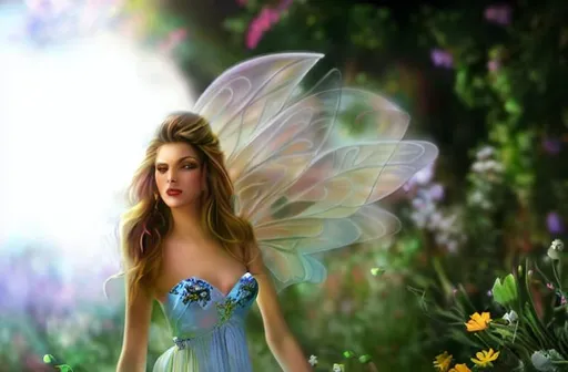 Prompt: Beautiful Fairy goddess walking through a sparkling enchanted labyrinth filled with colorful flowers at night, highres, award winning illustration, extremely detailed, painting, colorful, cute, dreamy, fantasy