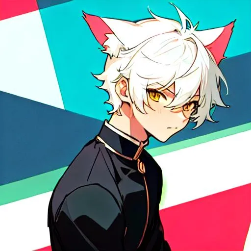 Prompt: Cat boy hybrid (male, short hair)