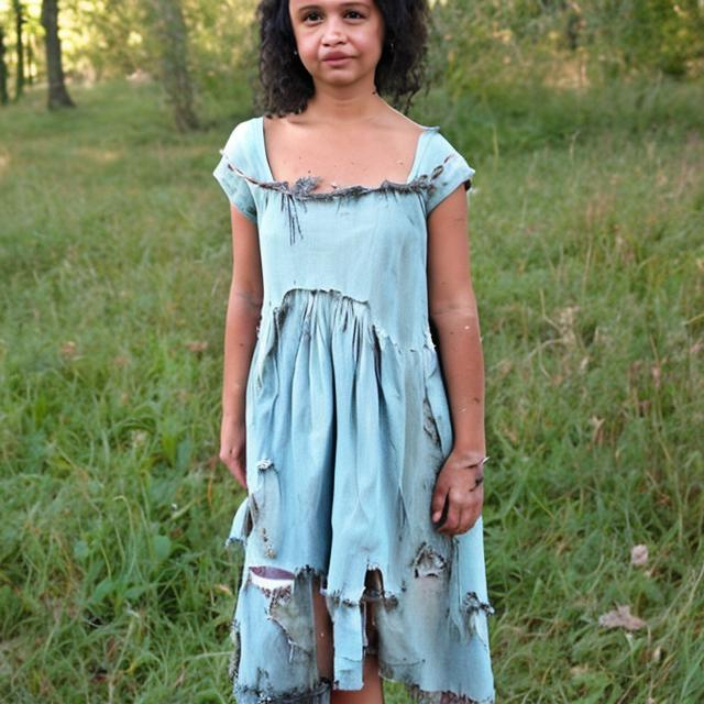 Create a worn out faded dress that is threadbare and...