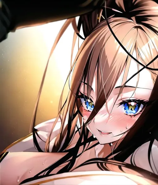 Prompt: semi-realistic anime girl, skin highlights, hair highlights, sweat,
blushing, movie scene, adult researcher, glamour, cleavage,
wonderful face, very detailed face, extremely detailed face, highly detailed face, soft smile, happy,
perfect face, perfect eyes, perfect teeth, perfect body, perfect anatomy, beautiful body, trending on instagram, trending on tiktok, trending on artstation, trending on cgsociety, white sclera,
photorealistic, masterpiece, cinematic, 16k artistic photography, epic, drama, 
romance, glamour, beauty, 
cinematic lighting, dramatic lighting, insanely detailed, soft natural volumetric cinematic lighting, award-winning photography, rendering, hd, high definition, 
highly detailed