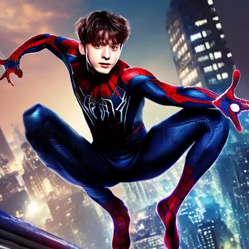 Prompt: jeon jungkook spider Man
