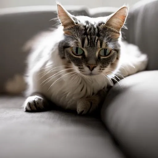 Prompt: cat laying on couch