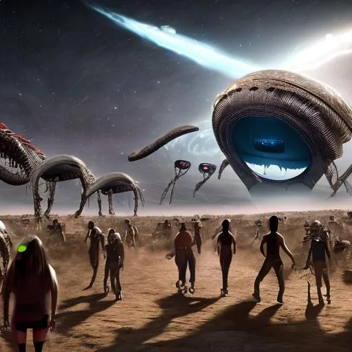 Prompt: humans partying with another alien civilization on a different planet, hyper realistic, futuristic, 4k resolution