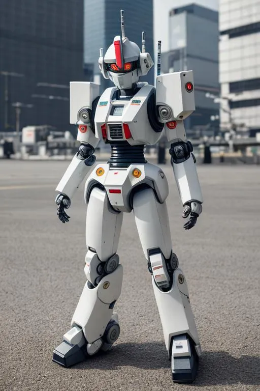 Prompt: japan anime robot look like	"	Patlabor: The New Files", random pose, random background

vintage, miniature. (high detailed skin:1.2), 8k uhd, dslr, soft lighting, ideal human, high quality, film grain, Fujifilm XT3, hyper realistic, detailed head