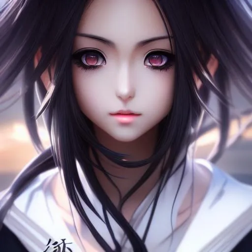 Japanes Girl , dark ash hair, jet black eyes, smooth... | OpenArt