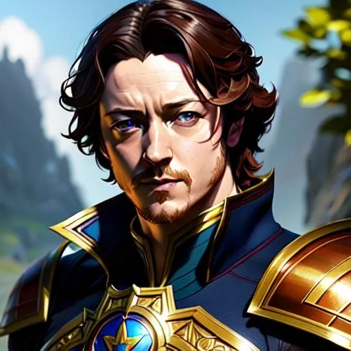 Prompt: James McAvoy, league of legends, intricate, highly detailed, digital painting, hyperrealistic, artstation, concept art, smooth, sharp focus, illustration, Unreal Engine 5, 8K, art by artgerm and greg rutkowski and alphonse mucha, by Jesper Ejsing