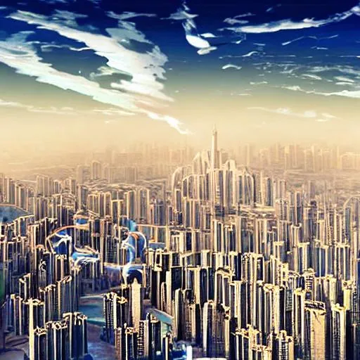 Prompt: mirage city in the sky