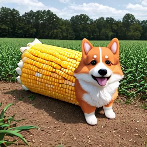 Prompt: Corgi as corn