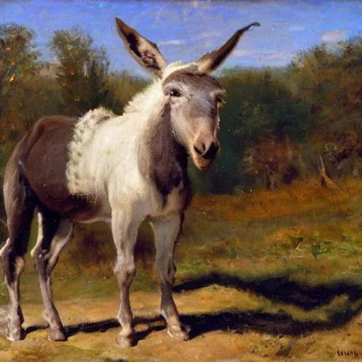 Prompt: impressionist  the donkey  