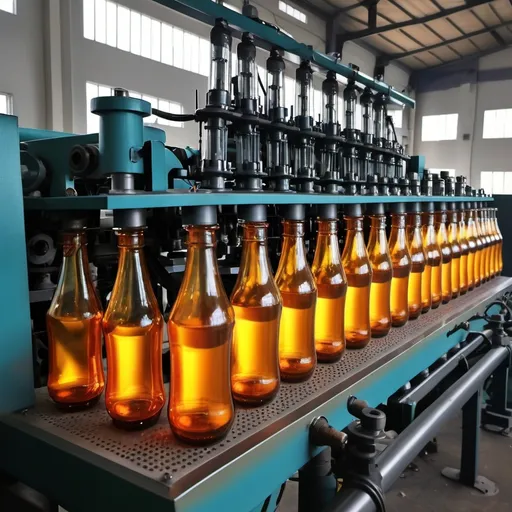 Prompt: creation of glass bottles machines

