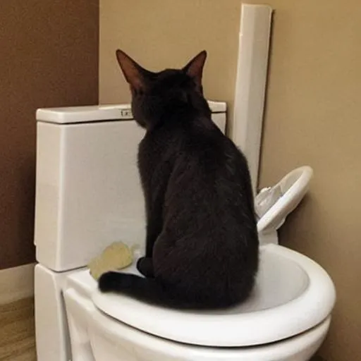 a cat is sitting on a toilet | OpenArt