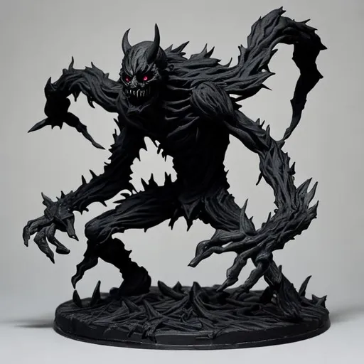 Prompt: A shadow demon made of black paint