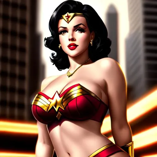 Marilyn Monroe as DC Comic character Wonder Woman wi