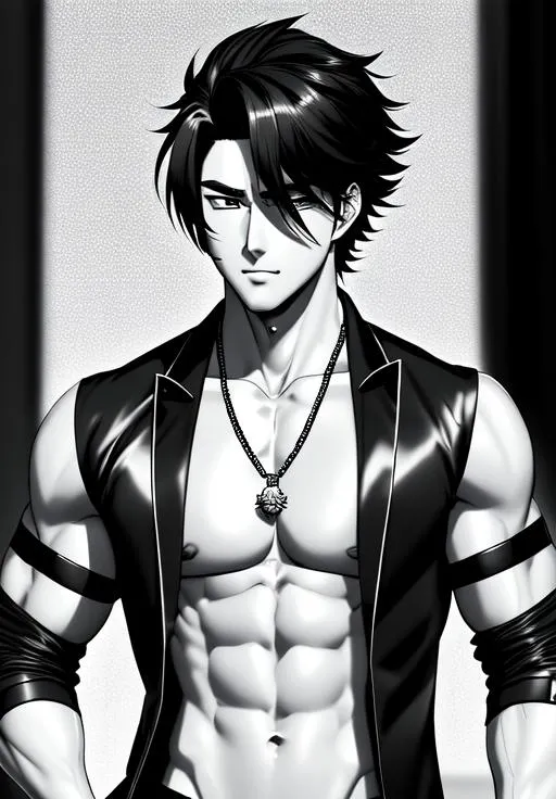 A handsome muscular anime Boy