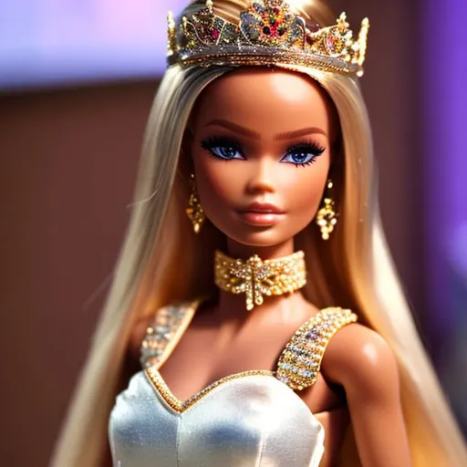 Prompt: Highest quality picture of a very detailed Sudamerican  
Barbie princess