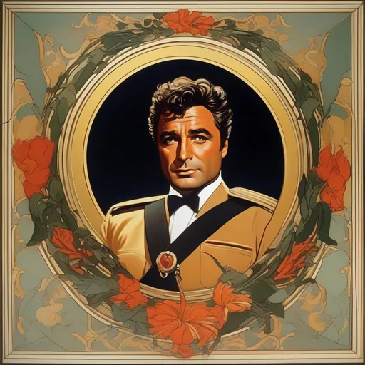 Prompt: Art Nouveau, Peter Falk as Lieutenant Colombo, as a devil