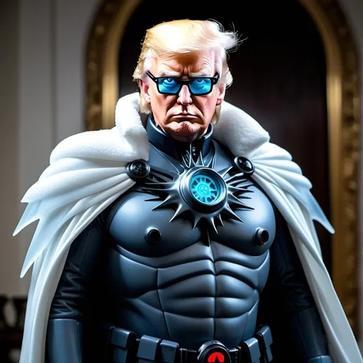 Prompt: president Donald trump as the villain mr freeze from batman