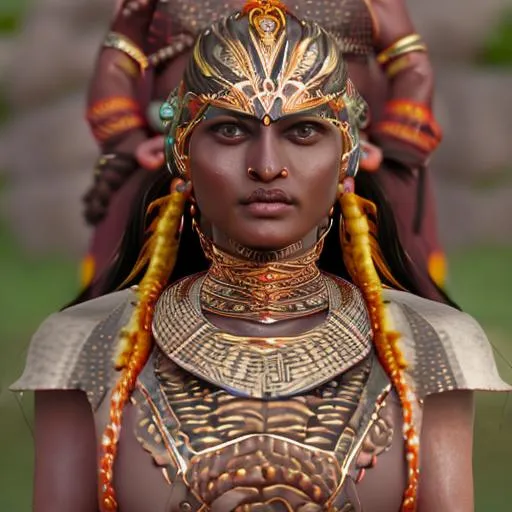 Prompt: Indian snake goddess, hyper realistic,  photo realistic, unreal engine, film look, cinematic mood, 8k, warrior, vfx, fantasy, highly detailed, 35mm still, soft skin, beautiful 