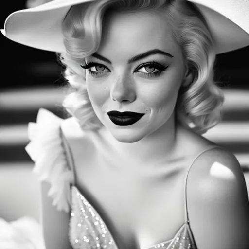 Prompt: Emma Stone as Marilyn Monroe