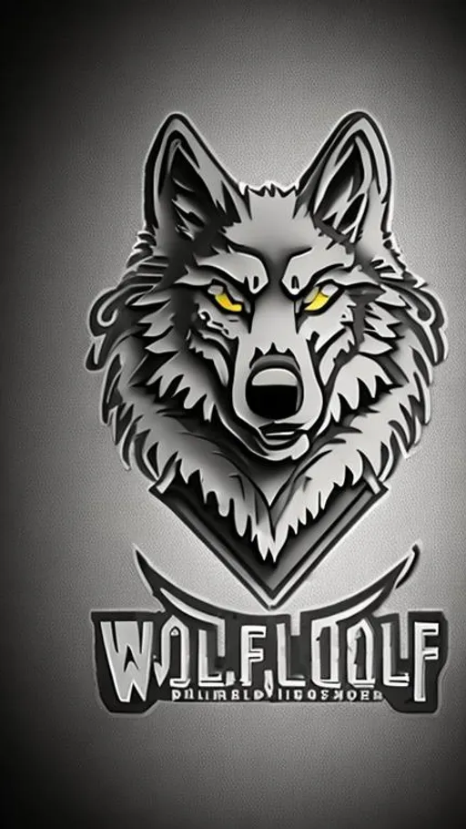 Prompt: simplified wolf dieselpunk logo








