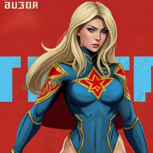 Prompt: Russian themed superhero, female