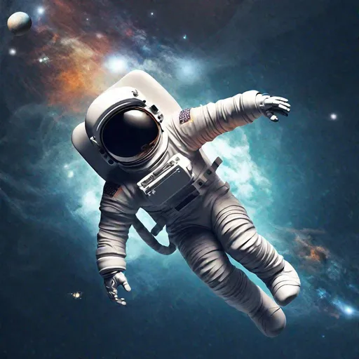 Prompt: Create a Astronaut floating through space 