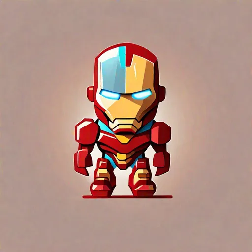 Prompt: 2d vector icon tiny ironman without background
