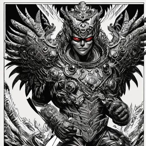 Prompt: Retro comic style artwork, highly detailed garuda, comic book cover, symmetrical, vibrant