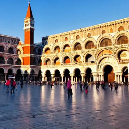 Prompt: The st mark square with a wonderful background