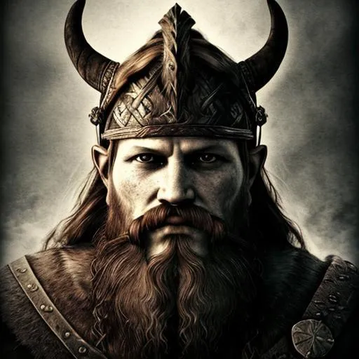 Prompt: viking, head, beard, dark shadows, soft light, warrior, portrait, mythology, fantasy, short hair, dark souls, norse