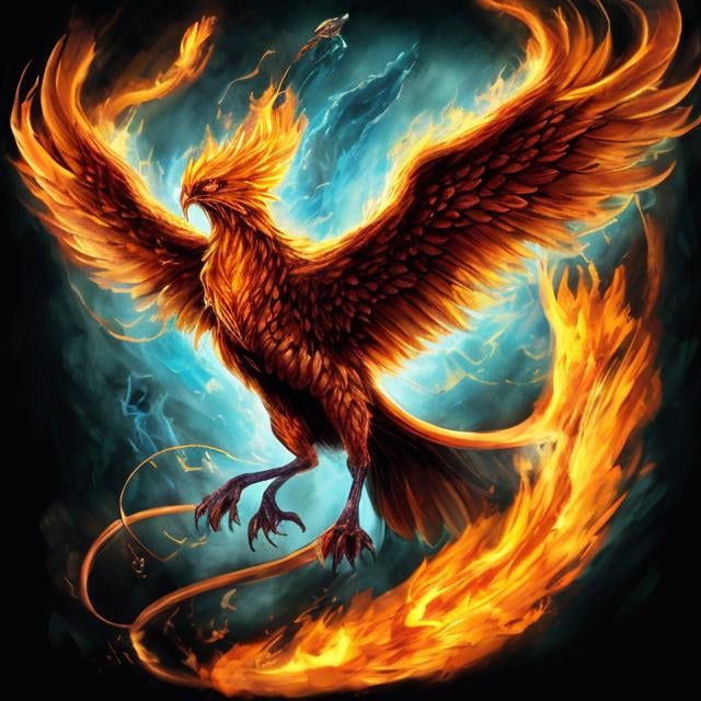 A phoenix with fire,Harry Potter,Magic world