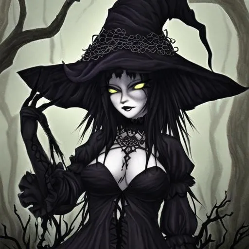 Prompt: Goth Swamp Witch