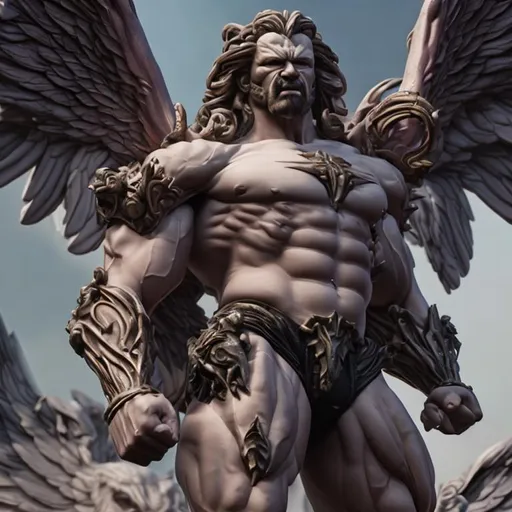 Prompt: Six winged muscular Hegemon 