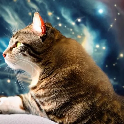 Prompt: Cat space travelling