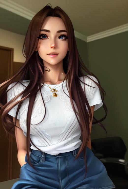 semi-realistic anime girl, skin highlights, hair hig... | OpenArt