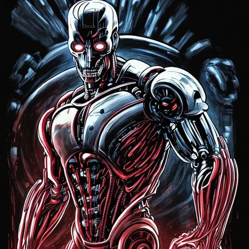 Prompt: ultron as the terminator