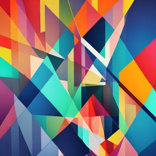 Prompt: abstract geometric art colorful