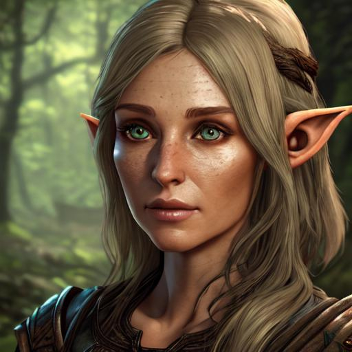 Woman, wood elf, 8k, Skyrim, woodland, beautiful, ph... | OpenArt