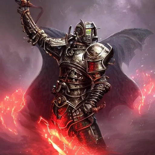 Prompt: portrait of a (Adult Dragonborn paladin in battle swinging a sword),wearing full plate armor, War background, D&D setting.  angel wings, red eyes with lightning streaking out. perfect composition, hyperrealistic, super detailed, 8k, high quality, trending art, trending on artstation, sharp focus, studio photo, intricate details, highly detailed, by greg rutkowski and alphonse mucha