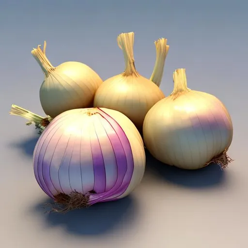 Prompt: A 3d shallot onion