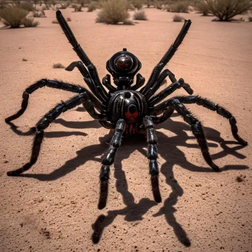 Prompt: massive desert spider, alien, poisonous