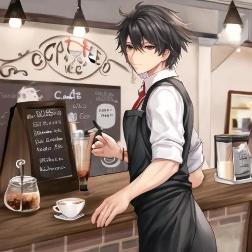 Prompt: Cafe worker male
