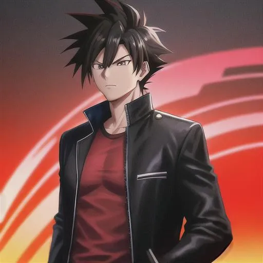 Prompt: Black jacket, red shirt, cyberpunk city background, Goku Black, Cyborg body